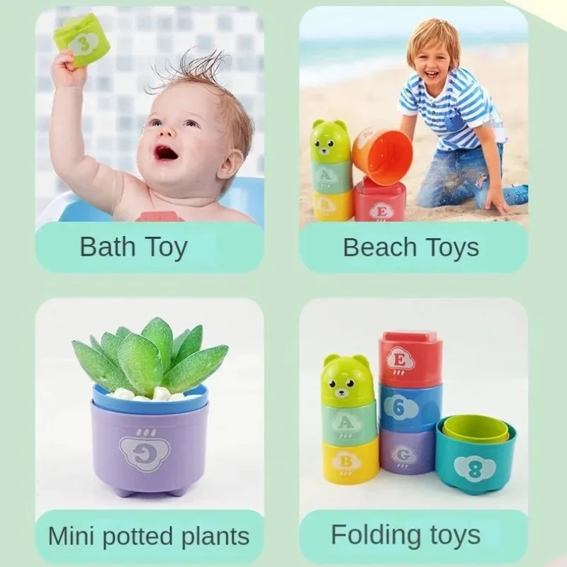 Board Game Education - 子供向け脳活性化折りたたみカップハンドスピード競争折りたたみカップベビースタックゲーム早期教育パズルトレインボードゲームおもちゃ
