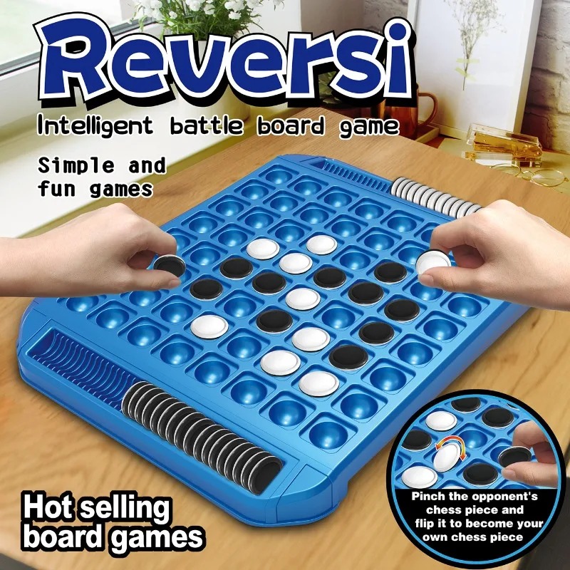 Board Game For 3 Players - 両面フリップボード戦略ゲーム 2人用 ロジックトレーニング 教育的頭脳体操おもちゃ