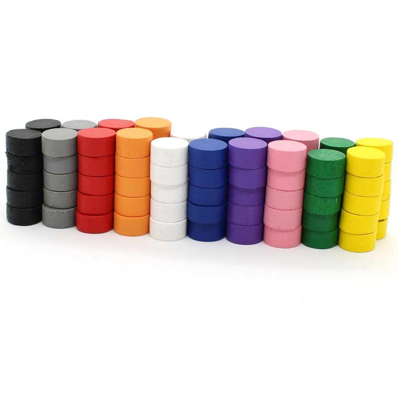 Board Game Bang - 10 ミリメートルゲームディスクトークン 10/50/100/200/500 個木製ゲームピースポーン/チェスボードゲーム/教育ゲームアクセサリー 10 色