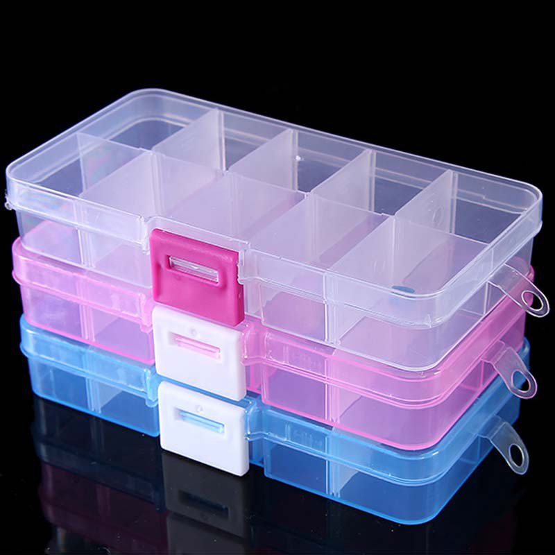 Token Tray Organizer - 10 グリッドネイルアートオーガナイザーボックス収納ツール選択調整可能なマニキュアジュエリー飾るネイルアートのヒント収納容器