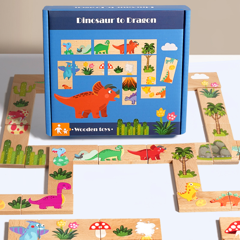 Board Game Education - キッズ木製ジグソーパズル漫画動物パターンモンテッソーリ知育玩具子供の脳トレーニングゲーム