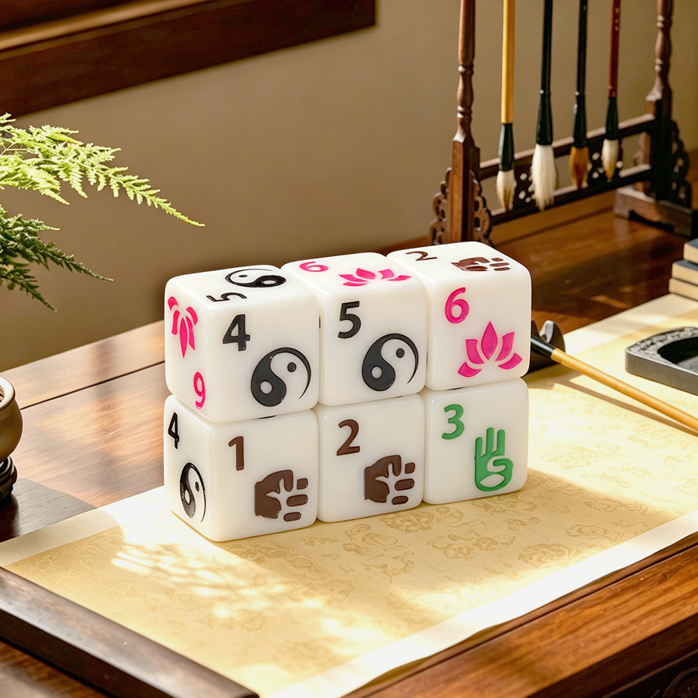 Board Game Zen - 6個入り禅テーマ多面体ダイスセット - ダンジョンズ＆ドラゴンズRPGダイス、デスクトップロールプレイングゲーム、ファミリーボードゲーム、完璧なギフト