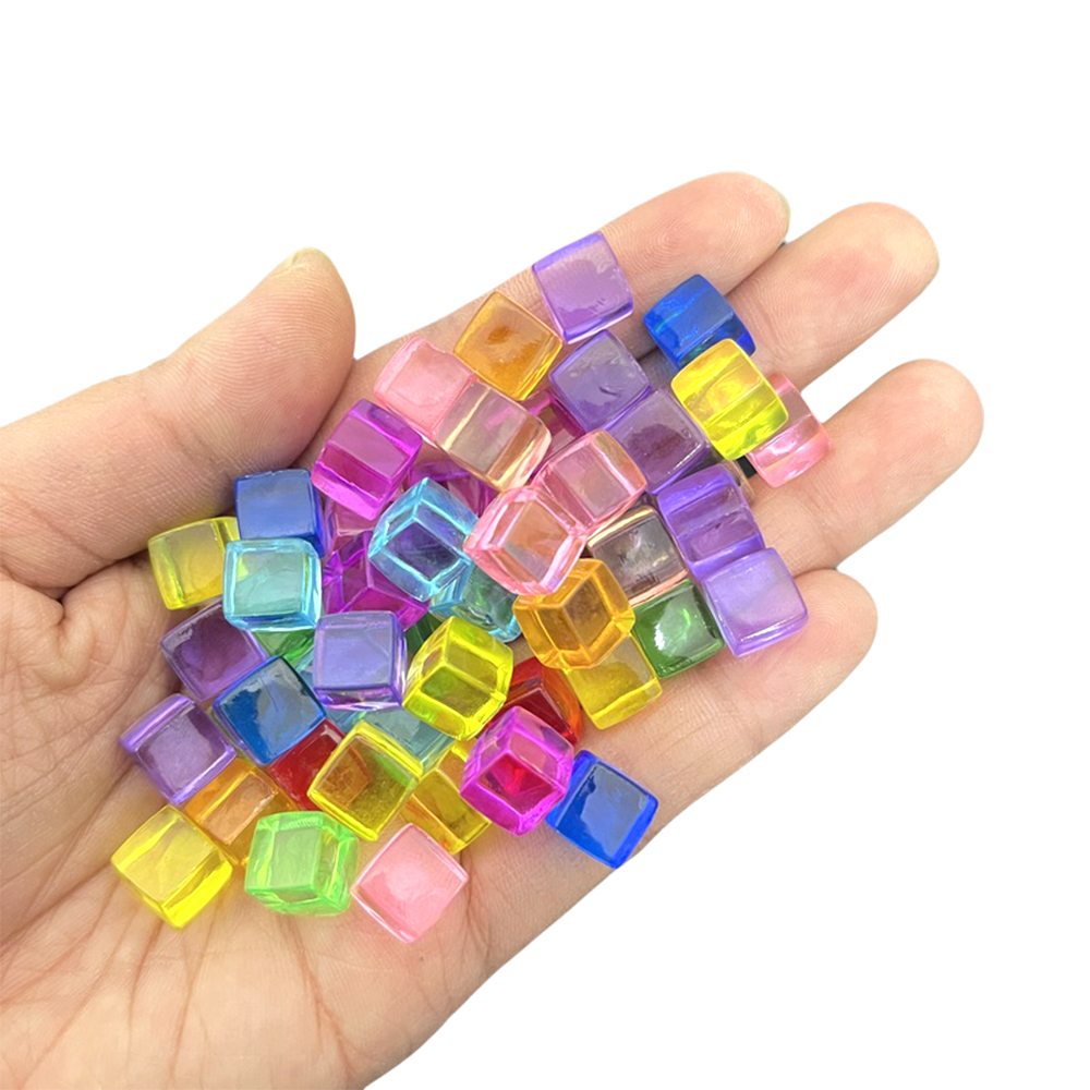 Board Game Bang - 100 ピース/セット 8 ミリメートル透明正方形コーナーキューブカラフルなクリアソリッドカラーサイコロチェスの駒直角ボードゲーム