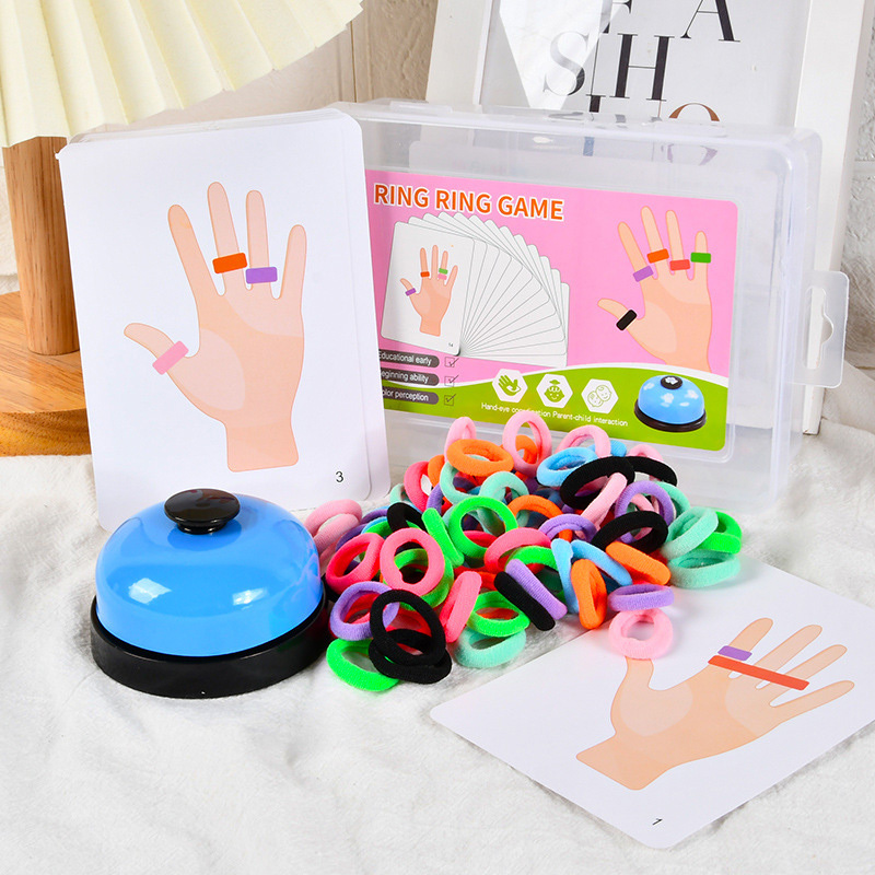 Board Game Education - 子供指リングボードゲームカラーマッチングおもちゃインタラクティブパーティーゲーム手と目の調整感覚教育玩具子供のため