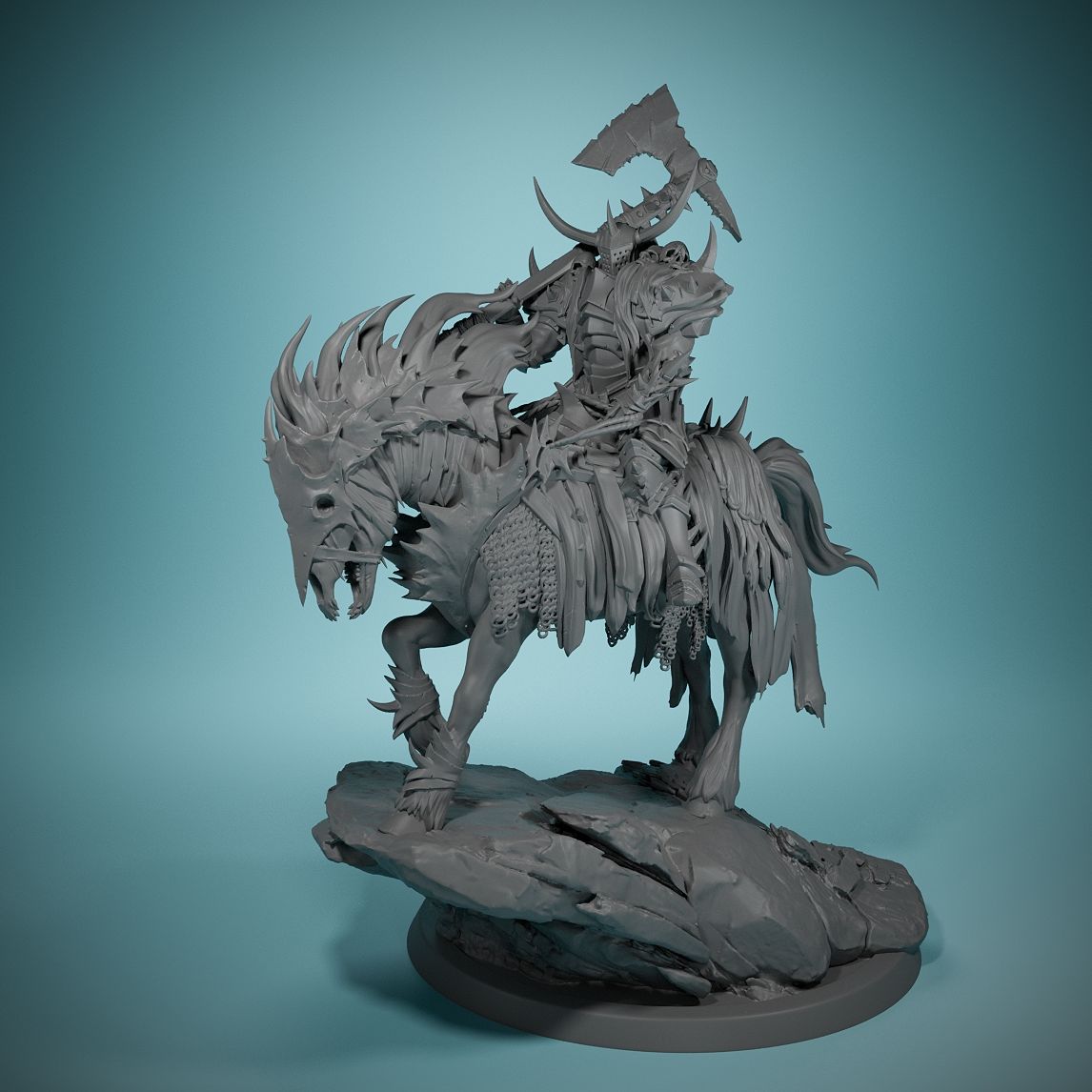 Board Game Night - 80 ミリメートルダークナイトデスホースボードゲームチェスの駒馬上の戦士樹脂モデル DIY 着色自己組み立て置物