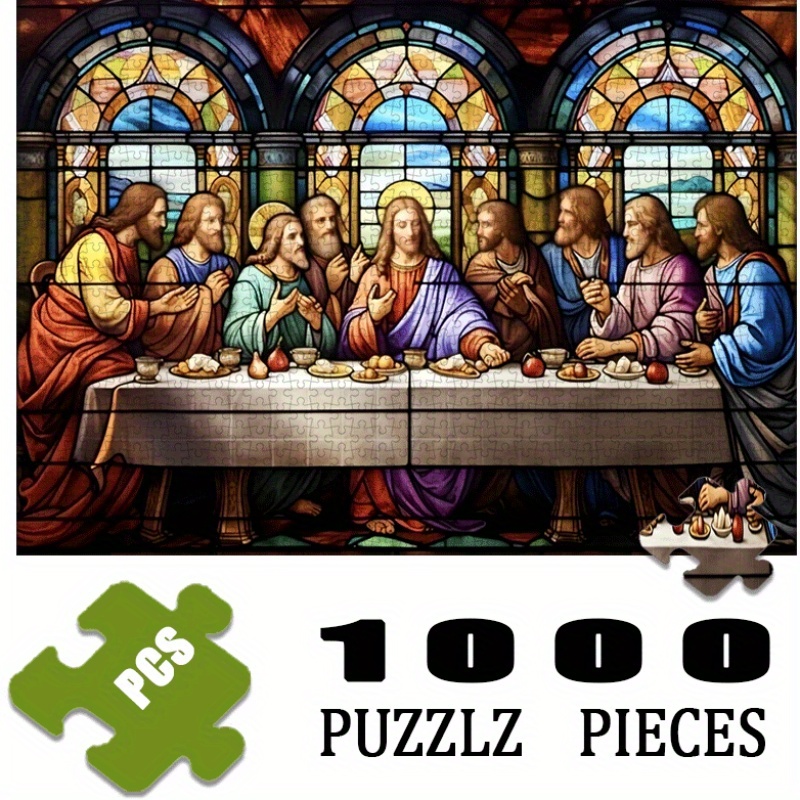 Jigsaw Puzzle Adult - 1000ピース 聖餐の夜 紙製ジグソーパズル - 大型インタラクティブ大人向けゲーム 家庭用、家族で楽しめる、DIYホームデコレーション、B