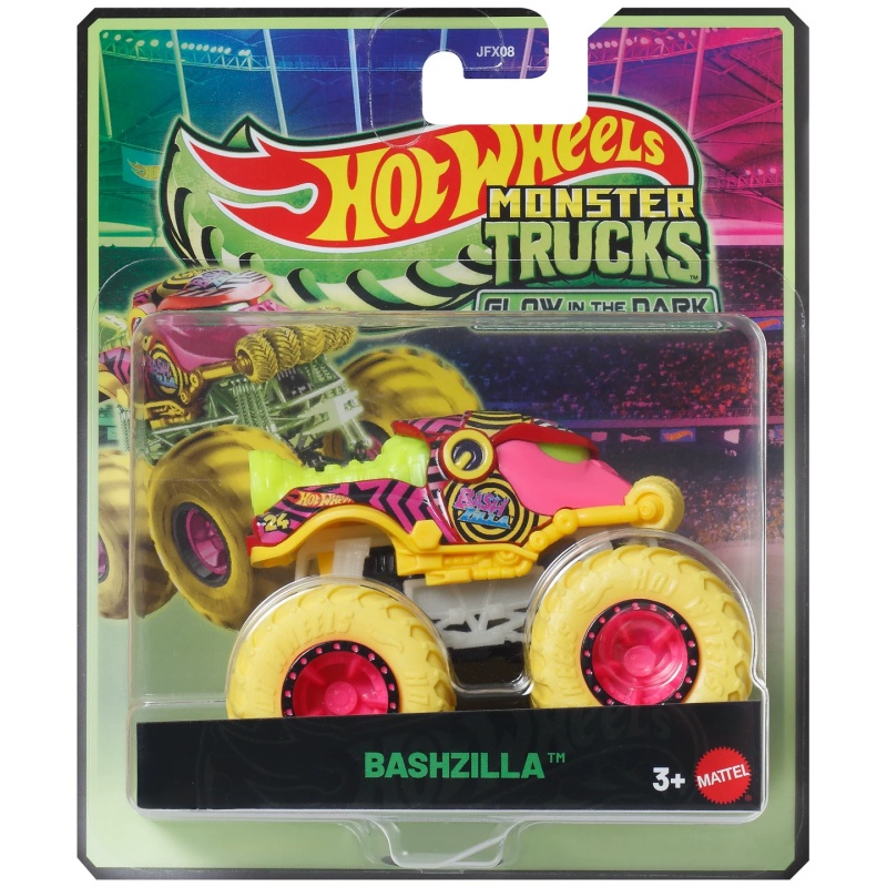 Hot Wheels Car Monster Trucks - マテル ホットウィール モンスタートラック 蓄光シャーク レイク JFX08