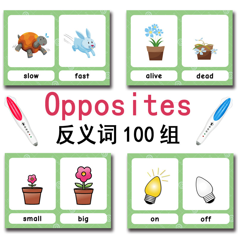 100組の反対語フラッシュカード 英語語彙カード 子供向け  - Board Game Education のレビューと価格