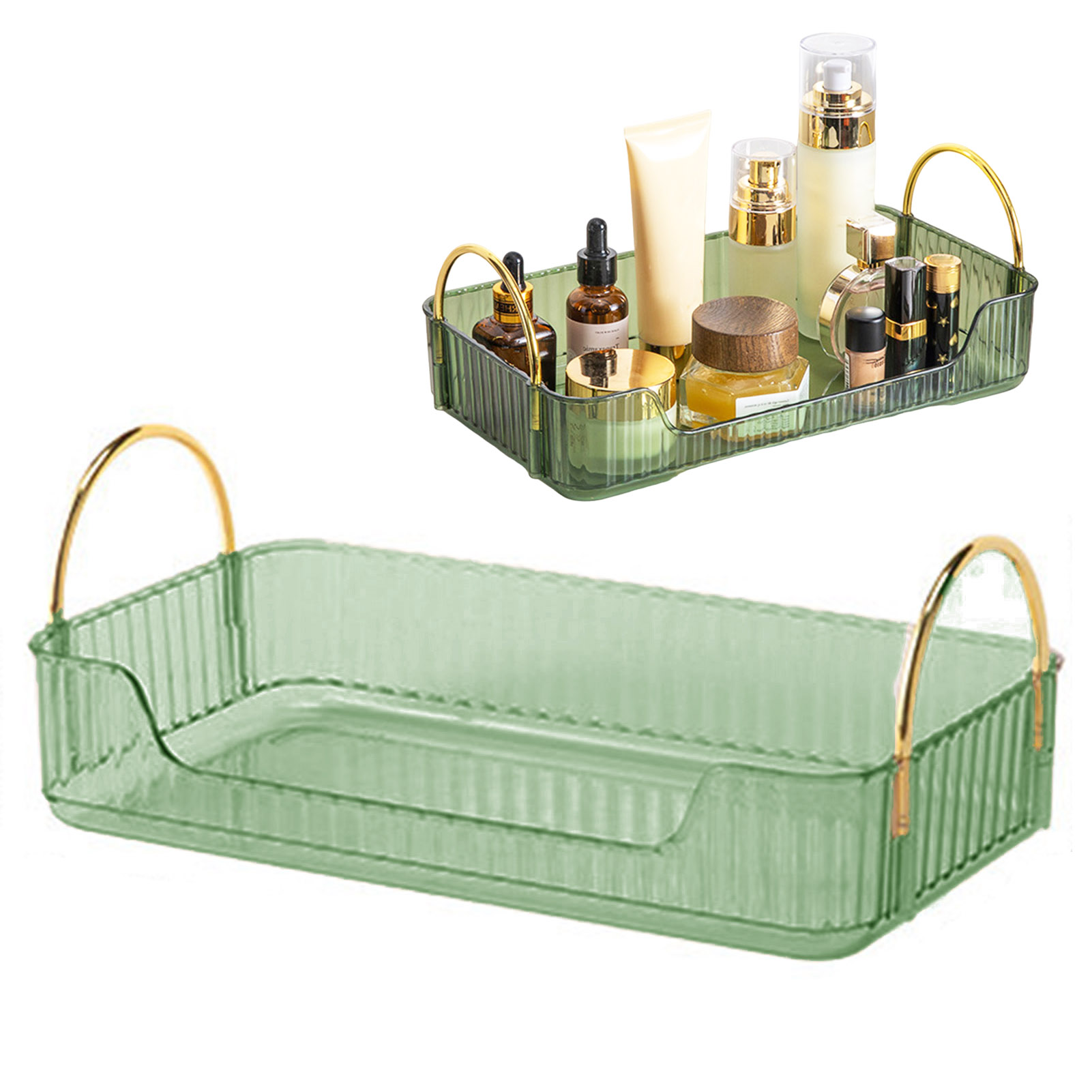 バスルームオーガナイザーラックライト高級アクリル収納ホルダー - Token Tray Organizer のレビューと価格
