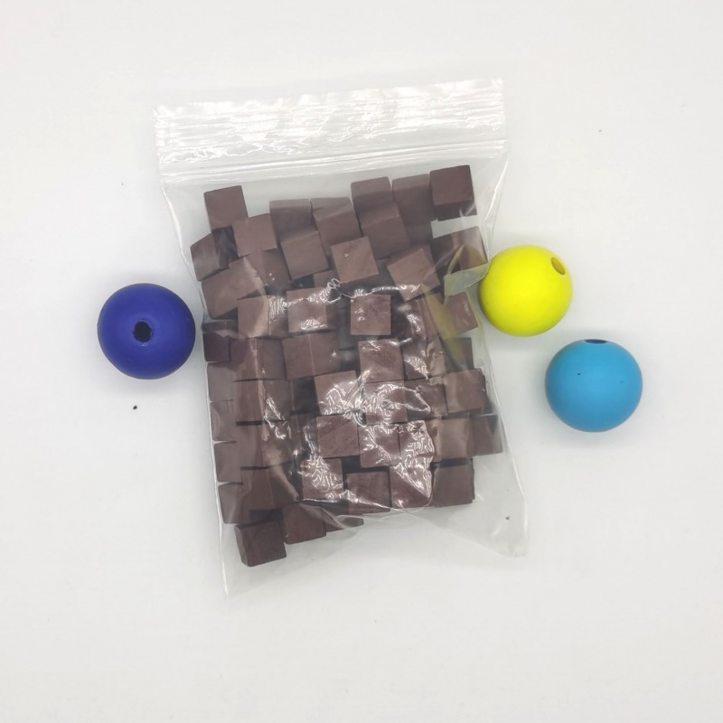 100 ピース/ロット 10 ミリメートルウッドキューブカラ - Board Game Bang のレビューと価格