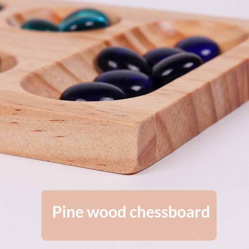 新しい木製折りたたみ式マンカラボードゲーム、カラフルなガラス - Board Game Night のレビューと価格