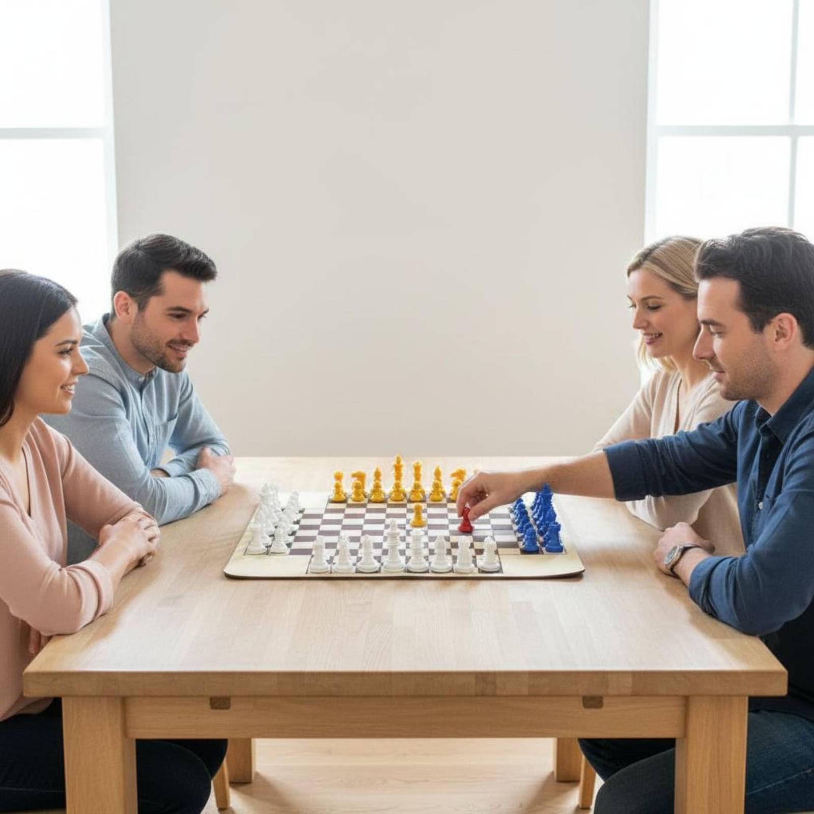 マルチカラー4人用チェスセット - ユニークな4人用チェスボ - Board Game For 3 Players のレビューと価格