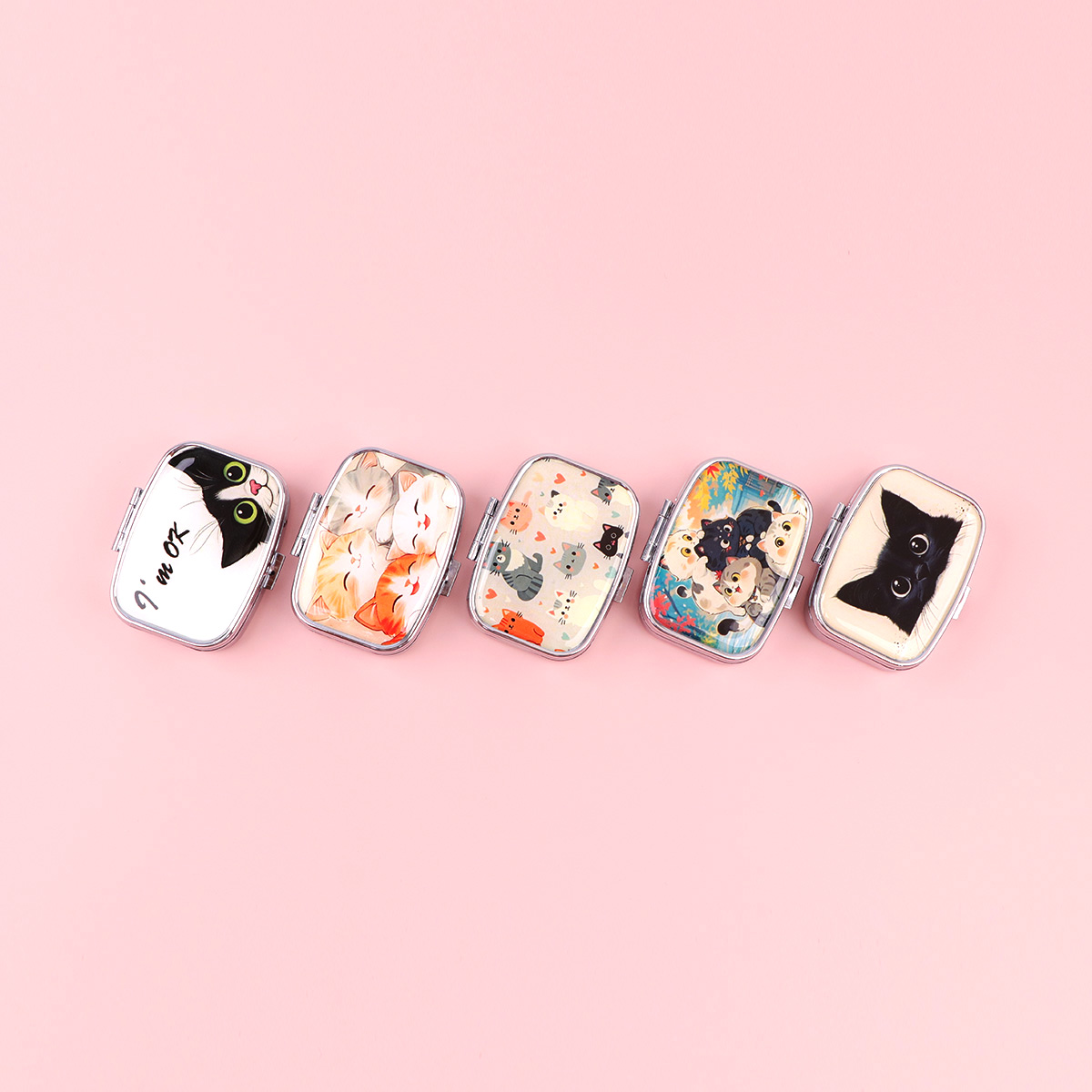 黒猫ピルボックス漫画動物密封されたサブパッケージケースポータ - Token Tray Organizer のレビューと価格