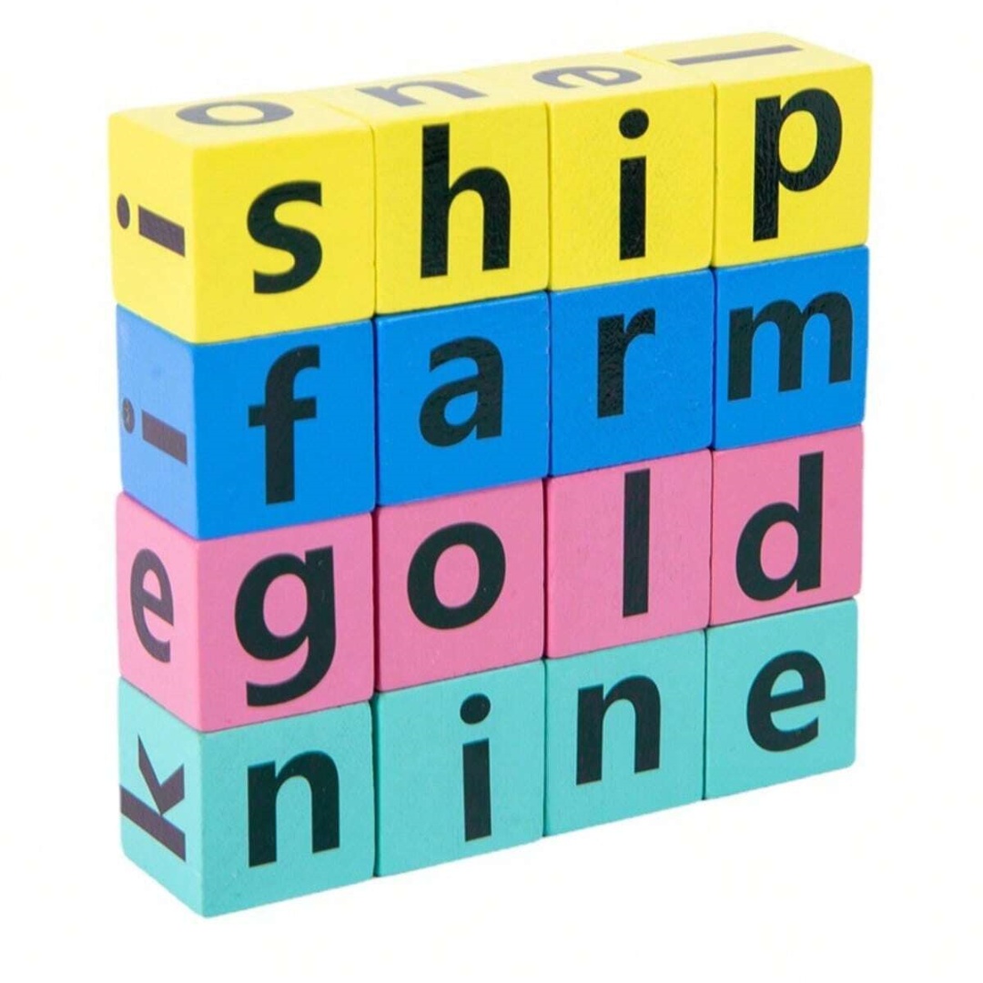 子供用アルファベットスペルボードゲーム、16文字ブロック+4 - Board Game Education のレビューと価格