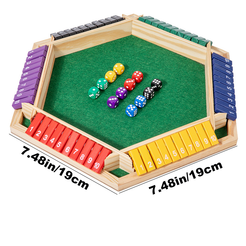 Shut The Box ダイス ボードゲーム 木製フラップ - Board Game For 3 Players のレビューと価格