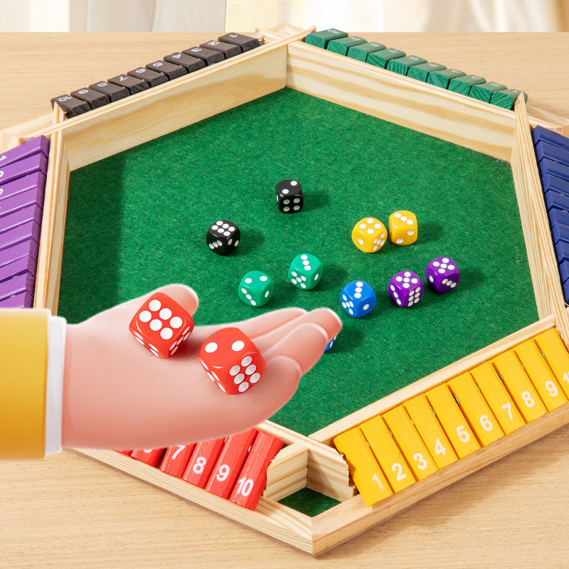 Shut The Box ダイス ボードゲーム 木製フラップ - Board Game For 3 Players のレビューと価格