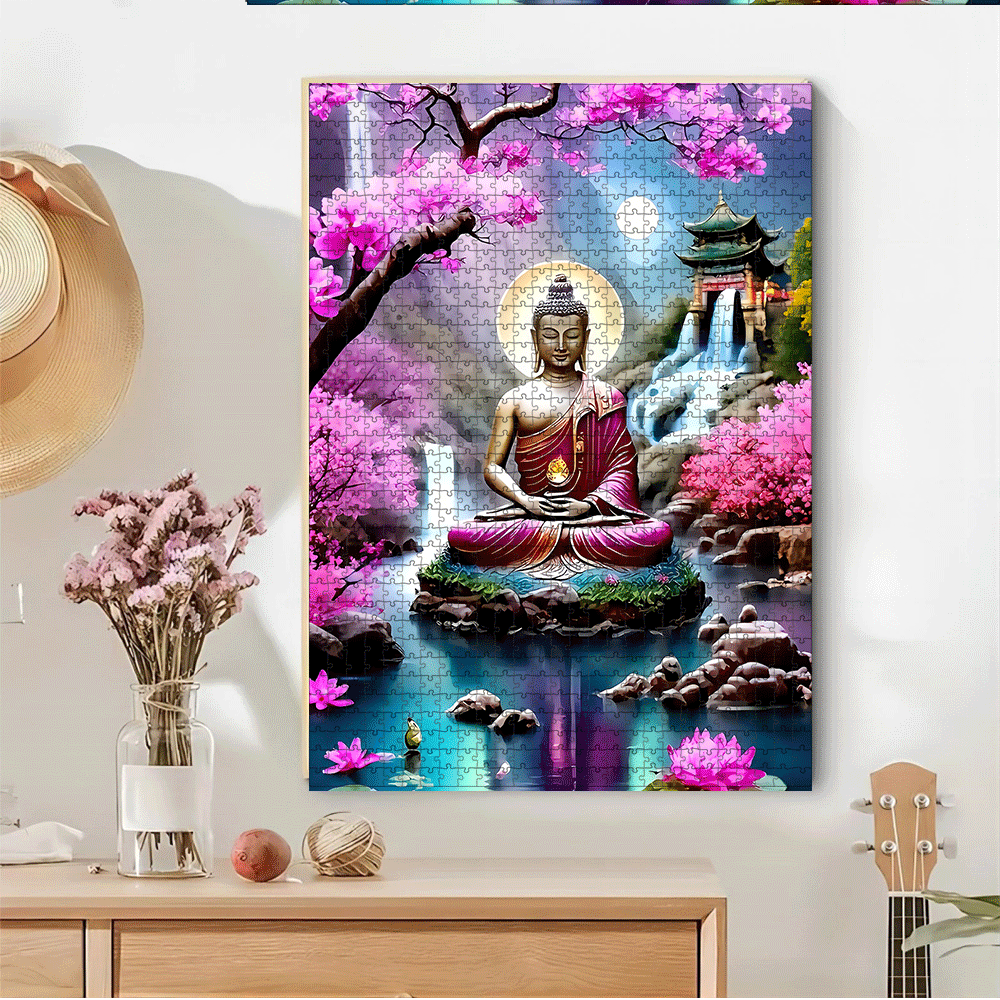 1000/500ピース 禅ジグソーパズル 仏陀、桜、塔、蓮の - Board Game Zen のレビューと価格