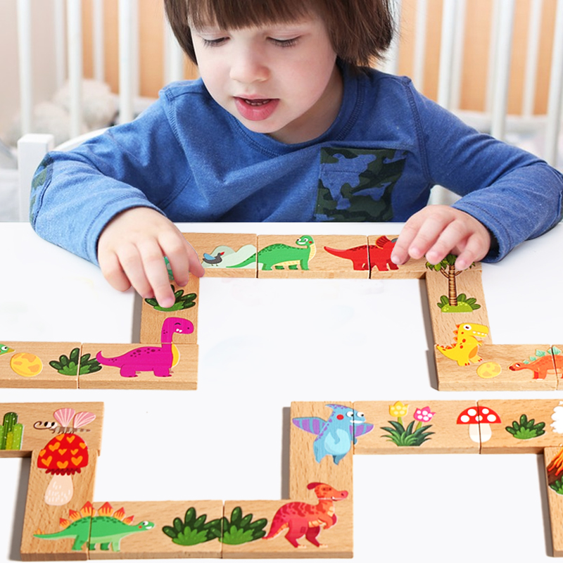 キッズ木製ジグソーパズル漫画動物パターンモンテッソーリ知育玩 - Board Game Education のレビューと価格