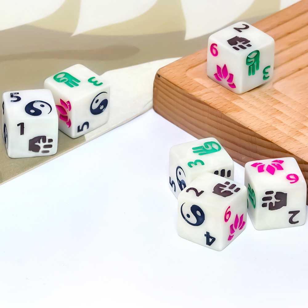 6個入り禅テーマ多面体ダイスセット - ダンジョンズ＆ドラゴ - Board Game Zen のレビューと価格