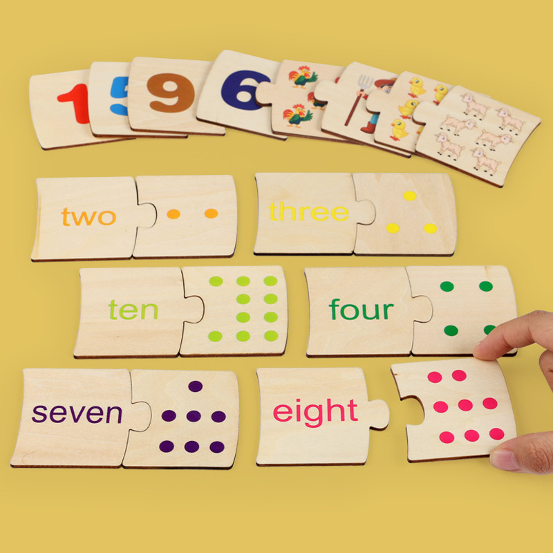 子供向け鉄箱ナンバー啓発ペアリング木製動物フードパズルボード - Board Game Education のレビューと価格