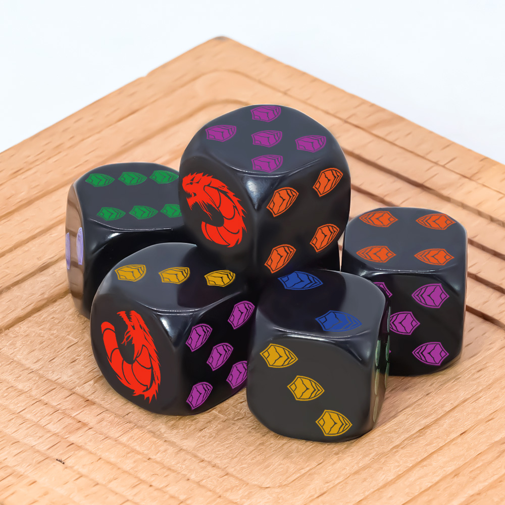 6個入りドラゴンシールドクレスト多面体D6ダイスセットコレク - Board Game Night のレビューと価格
