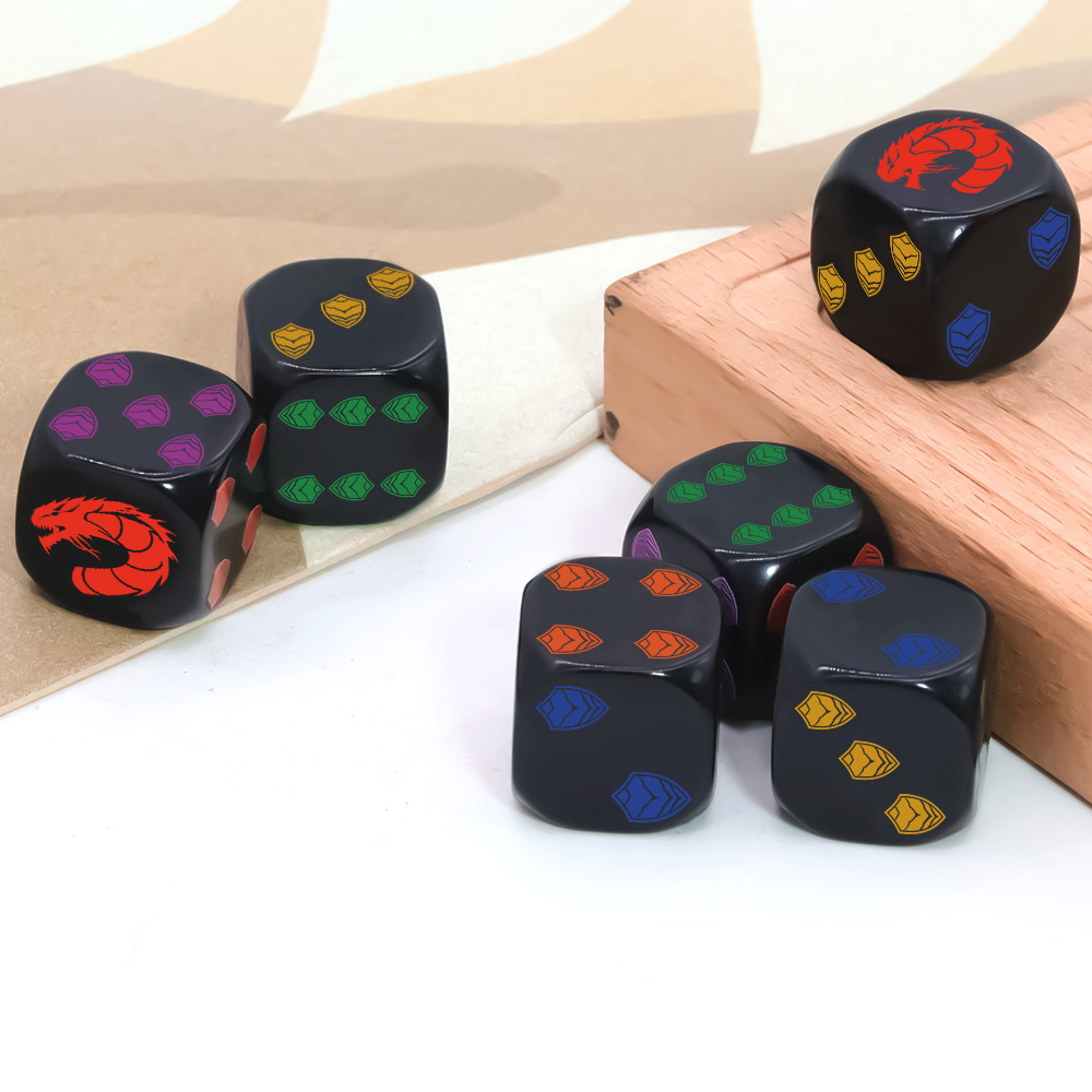 6個入りドラゴンシールドクレスト多面体D6ダイスセットコレク - Board Game Night のレビューと価格