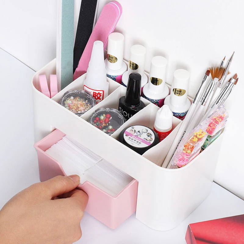 ネイルアートオーガナイザーデスクトップ引き出し化粧品収納ボッ - Token Tray Organizer のレビューと価格