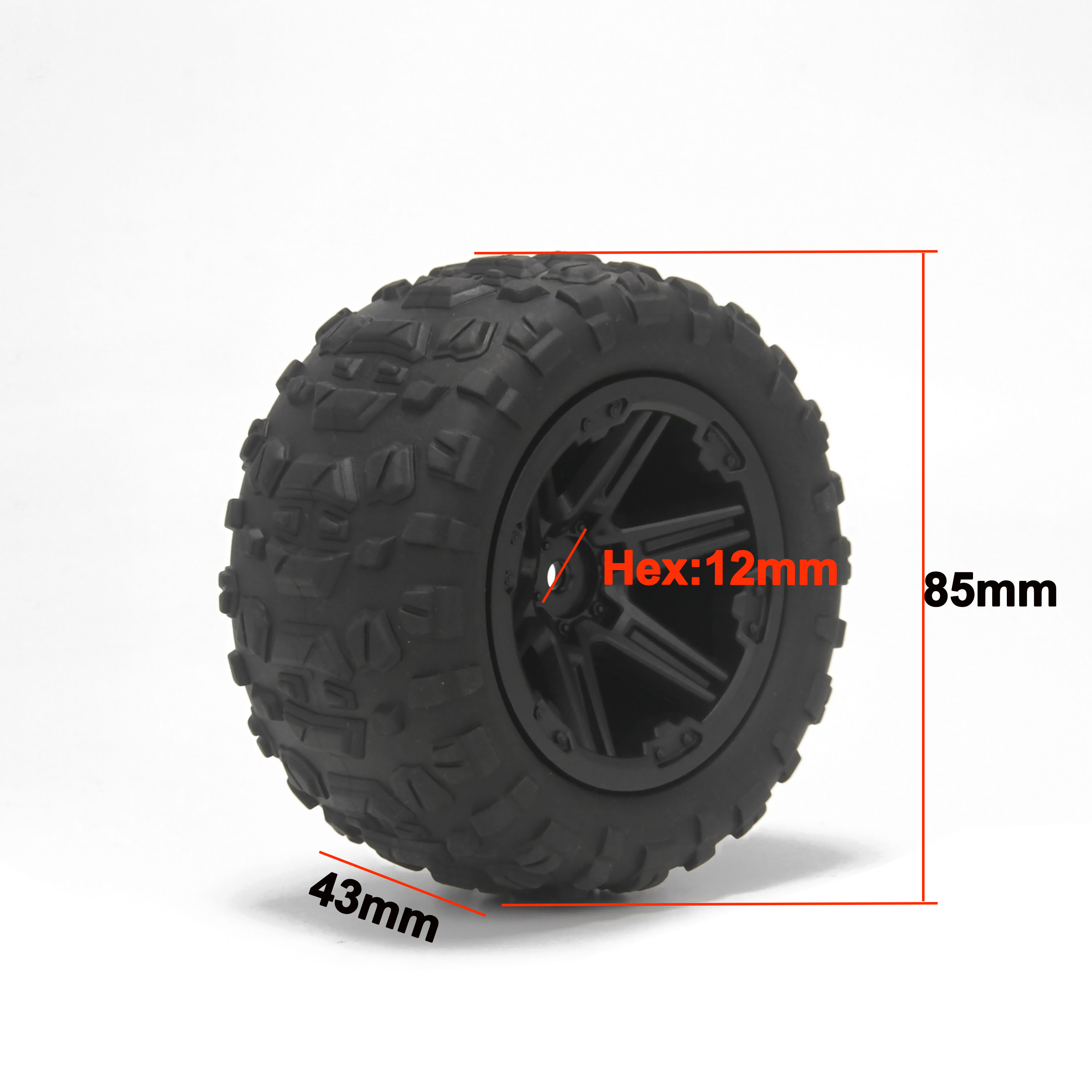 4個入り 85mmラバータイヤホイールリムタイヤハブ 12m - Hot Wheels Car Monster Trucks のレビューと価格