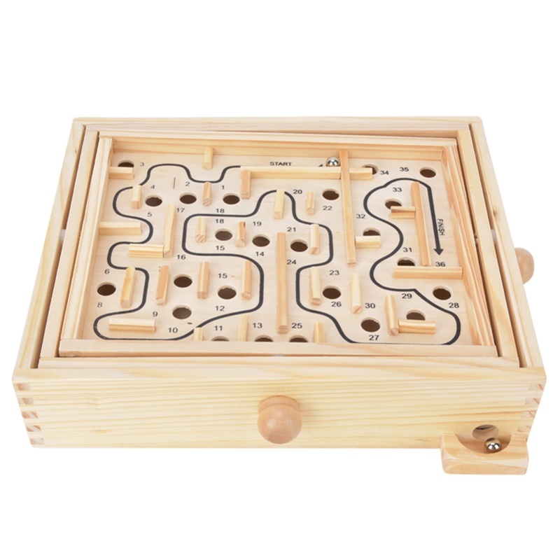 大人の子供向け木製教育迷路脳トレーニングボードゲーム教育玩具 - Board Game Education のレビューと価格