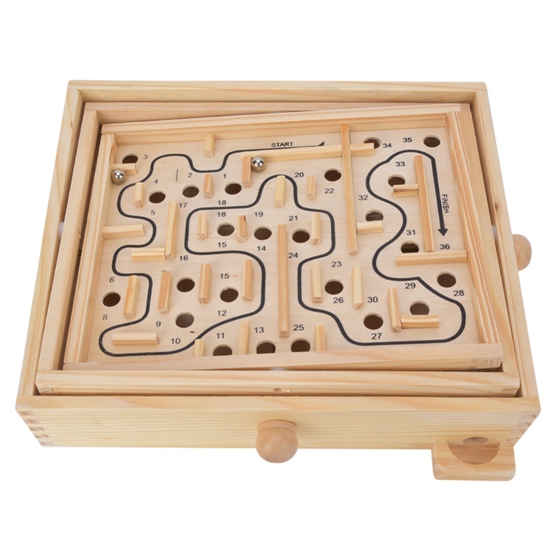 大人の子供向け木製教育迷路脳トレーニングボードゲーム教育玩具 - Board Game Education のレビューと価格